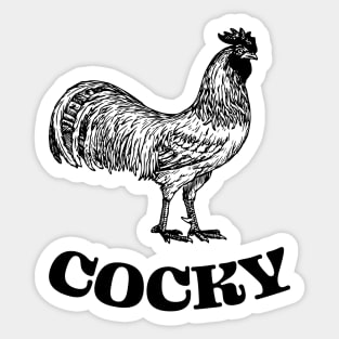 Cocky Rooster - Funny Vintage Drawing Sticker